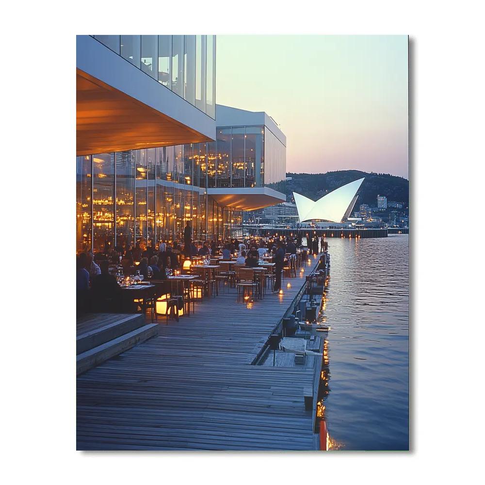 Harbor And Opera House View From Aker Brygge Oslo Norway Paint by numbers art