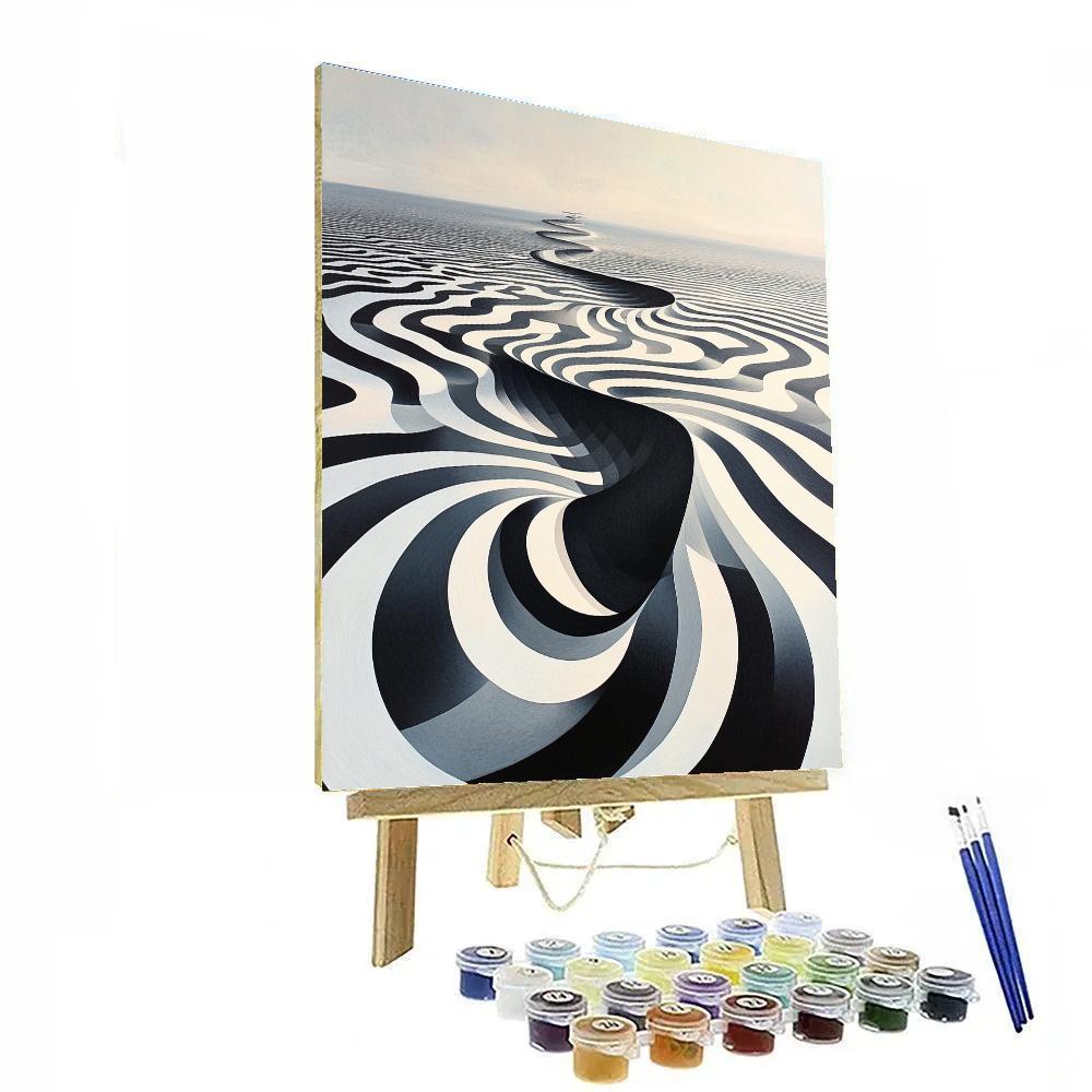 M.C. Escher Inspired Infinite Tessellation Horizon paint by numbers