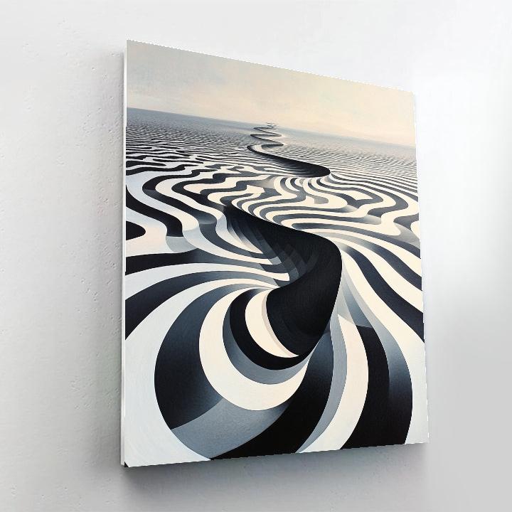 M.C. Escher Inspired Infinite Tessellation Horizon paint by numbers