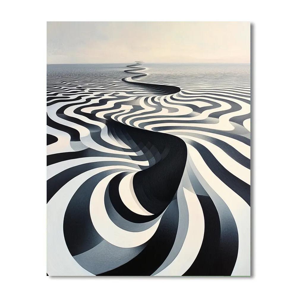 M.C. Escher Inspired Infinite Tessellation Horizon paint by numbers