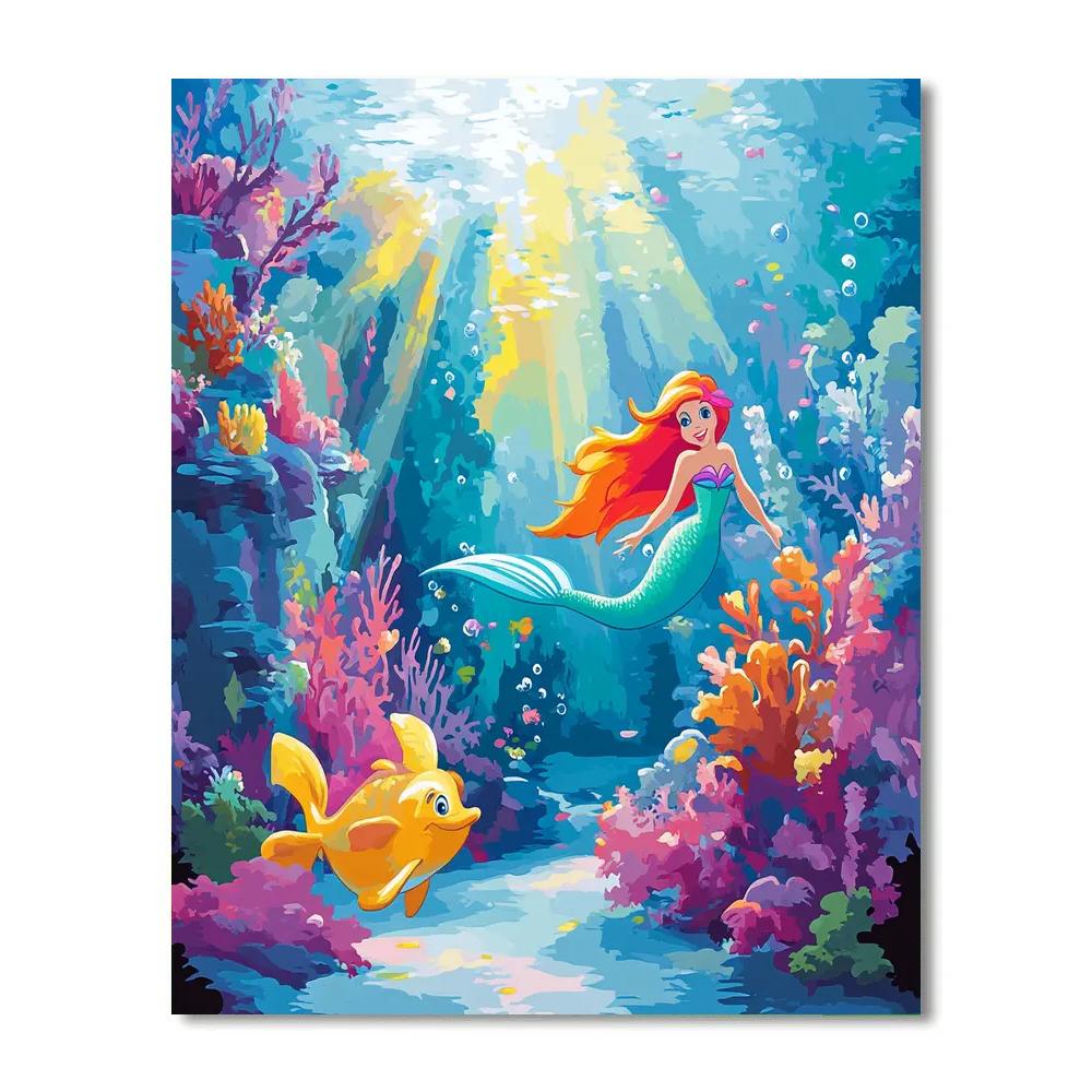 Ariel’s Coral Reef Discovery Disney Inspired Paint by numbers art