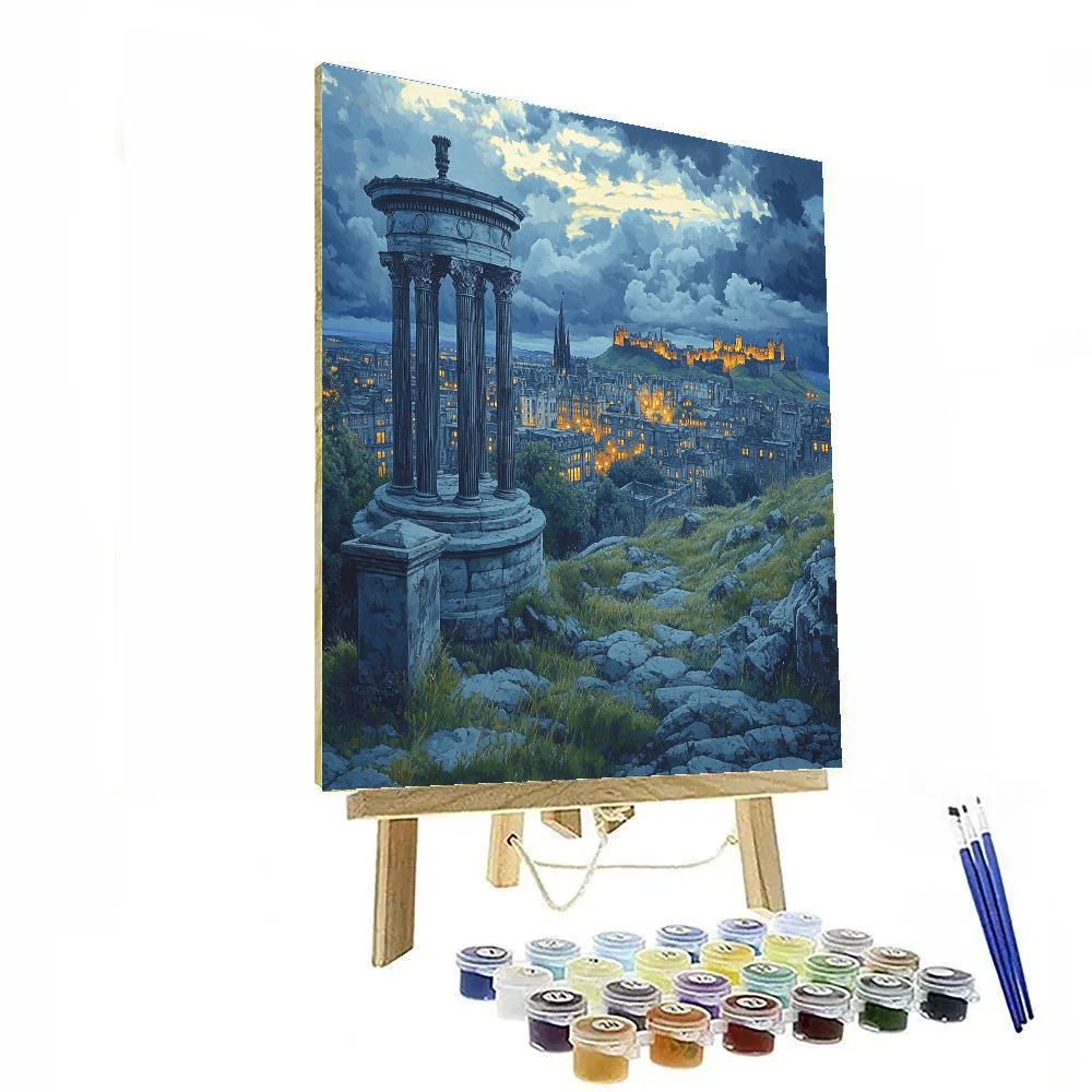 Cityscape From Calton Hill Edinburgh United Kingdom Paint by numbers art