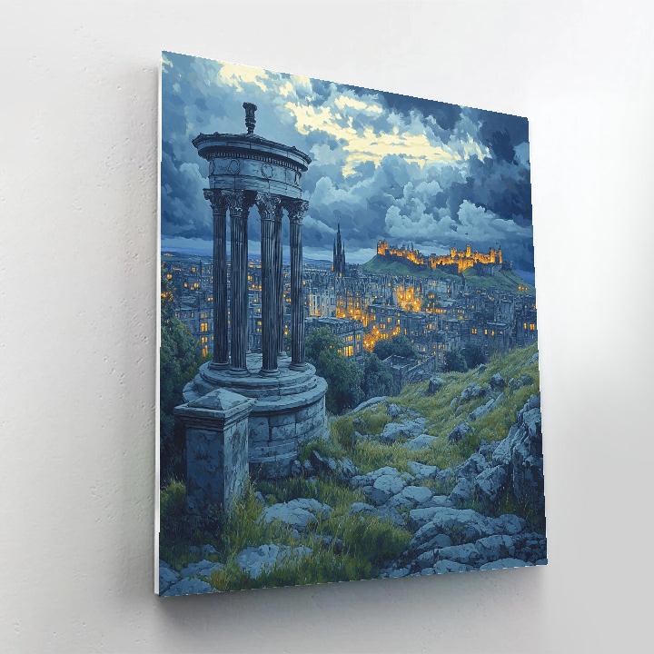 Cityscape From Calton Hill Edinburgh United Kingdom Paint by numbers art