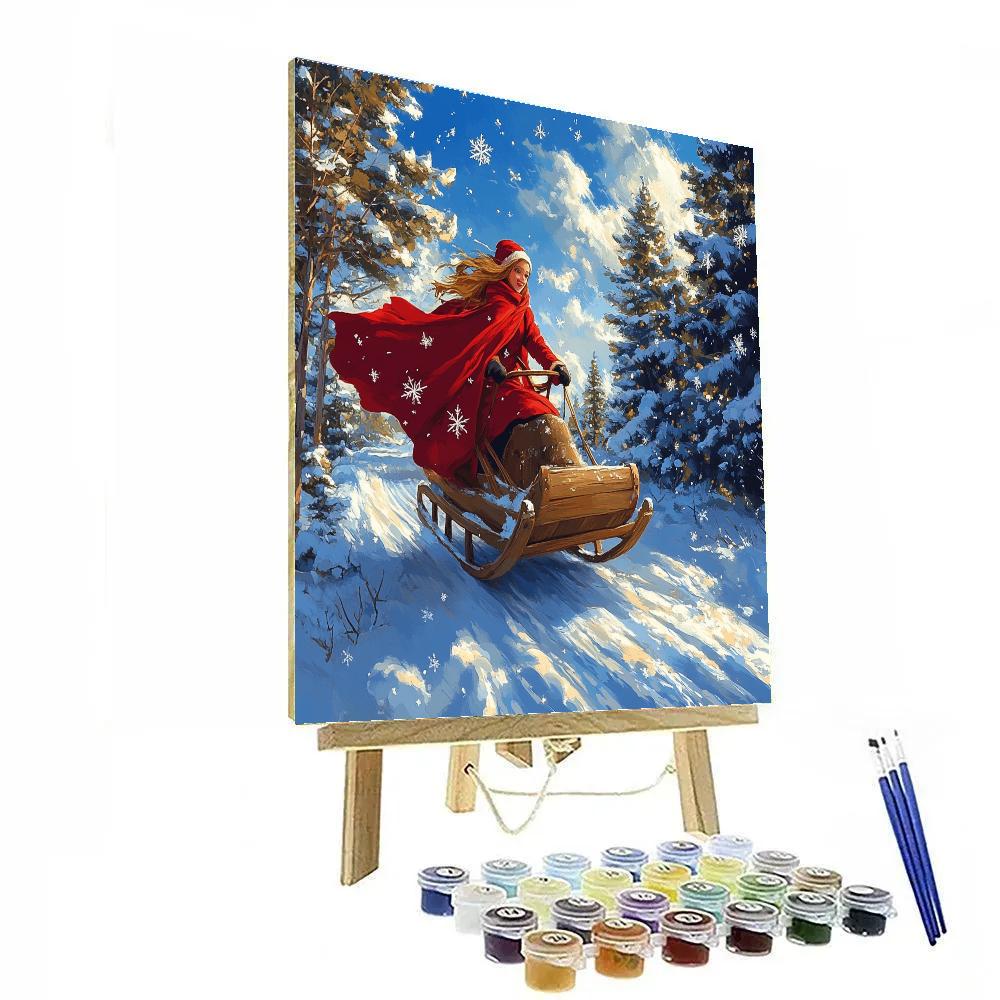 Anna’s Winter Sleigh Ride Disney Inspired paint by color