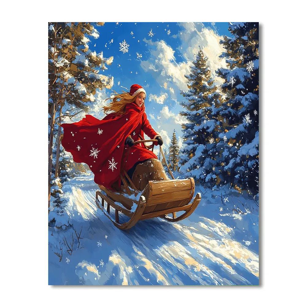 Anna’s Winter Sleigh Ride Disney Inspired paint by color