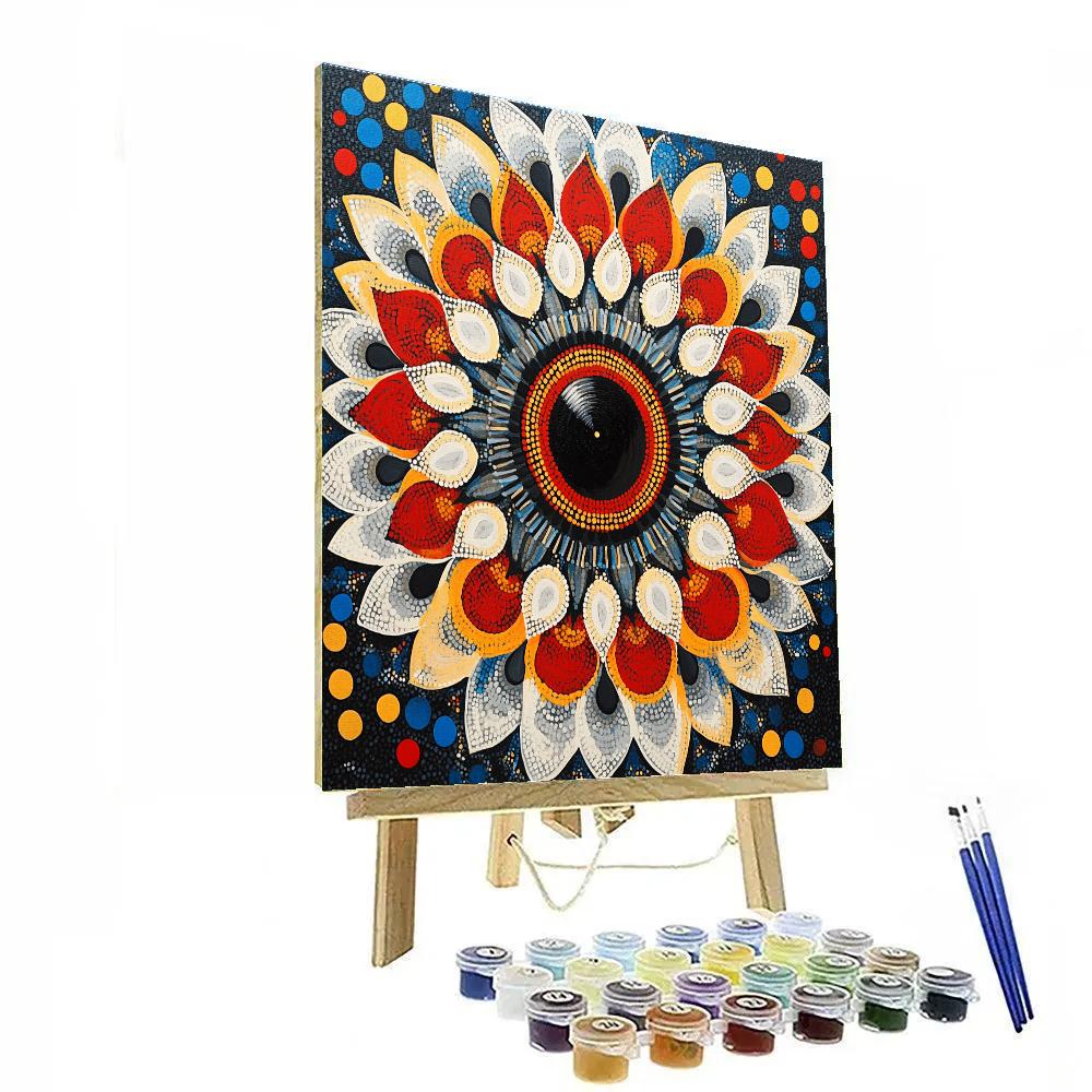 Yayoi Kusama Inspired Eclipse Of Infinite Petals Paint by numbers kits