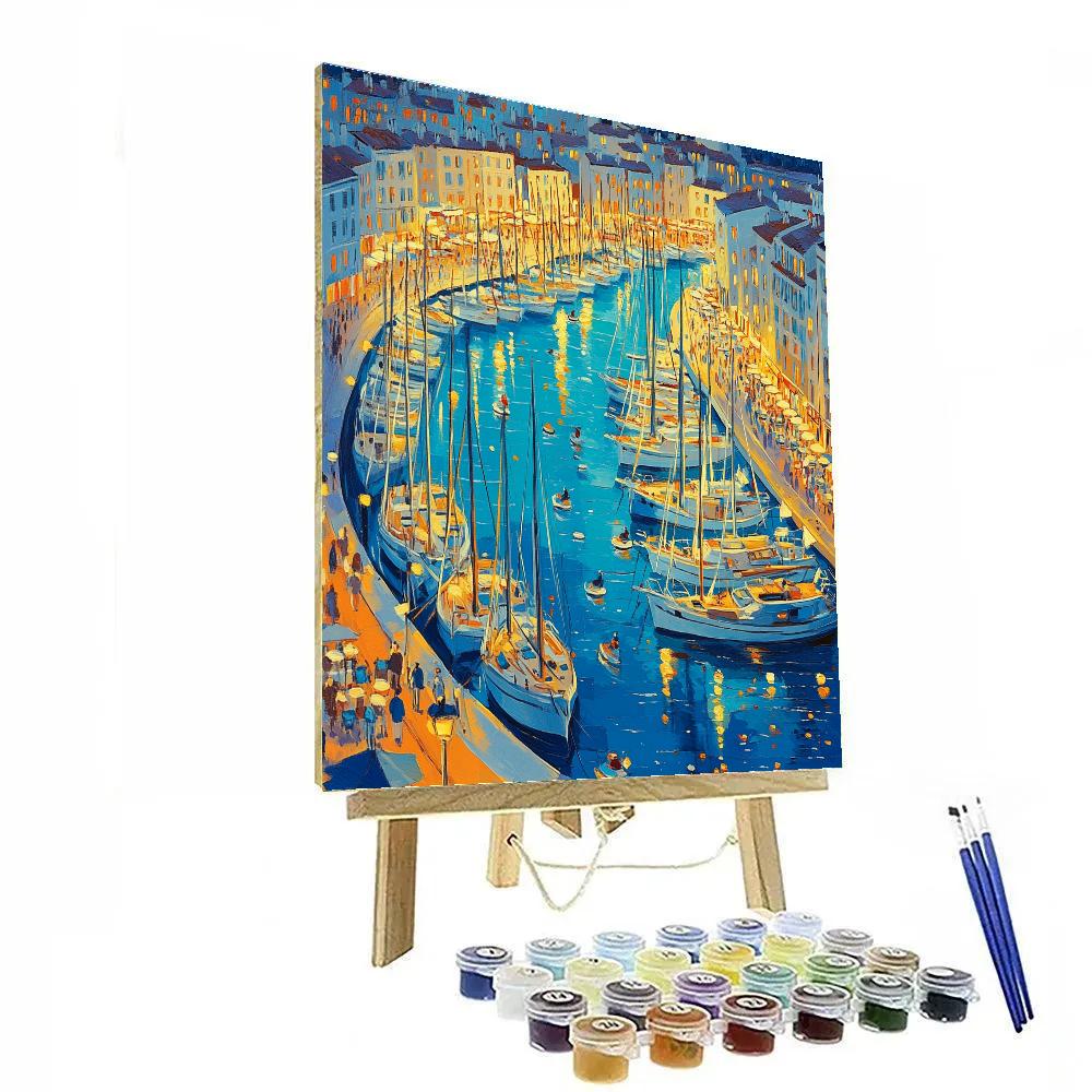 Old Port Vieux Port At Dusk Marseille France paint by numbers