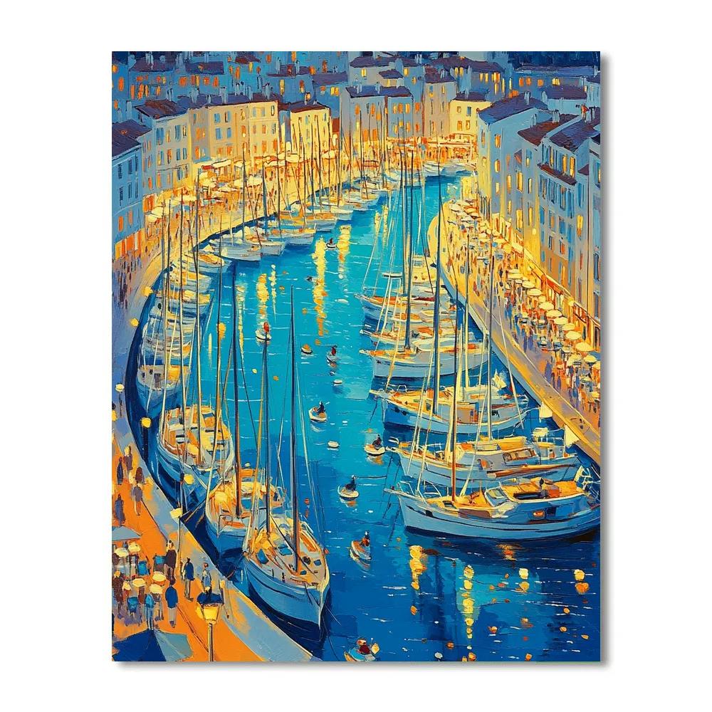 Old Port Vieux Port At Dusk Marseille France paint by numbers