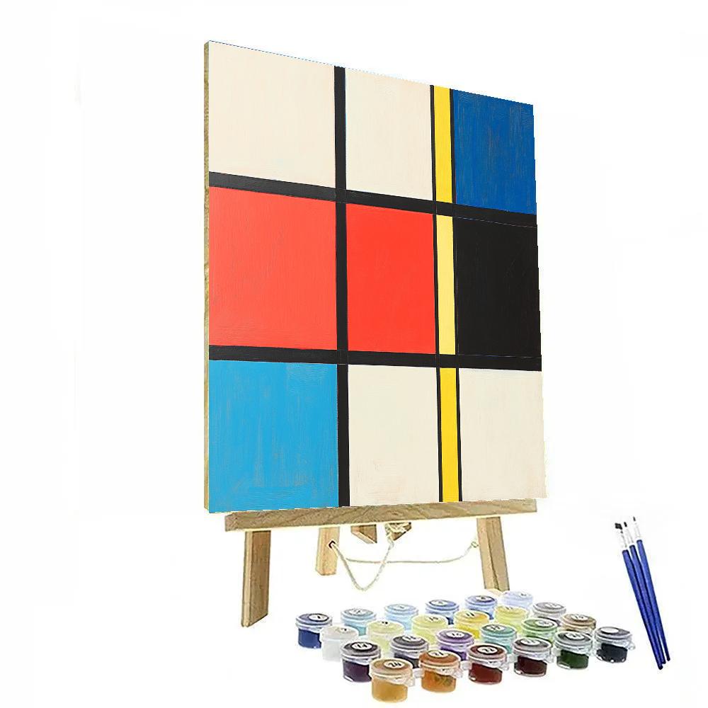 Piet Mondrian Inspired Urban Grid painting number kit