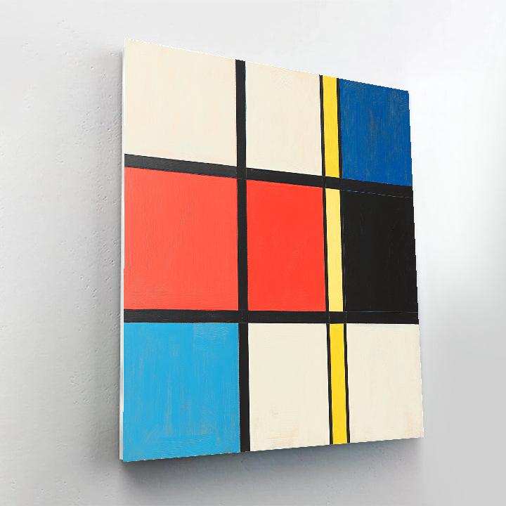 Piet Mondrian Inspired Urban Grid painting number kit