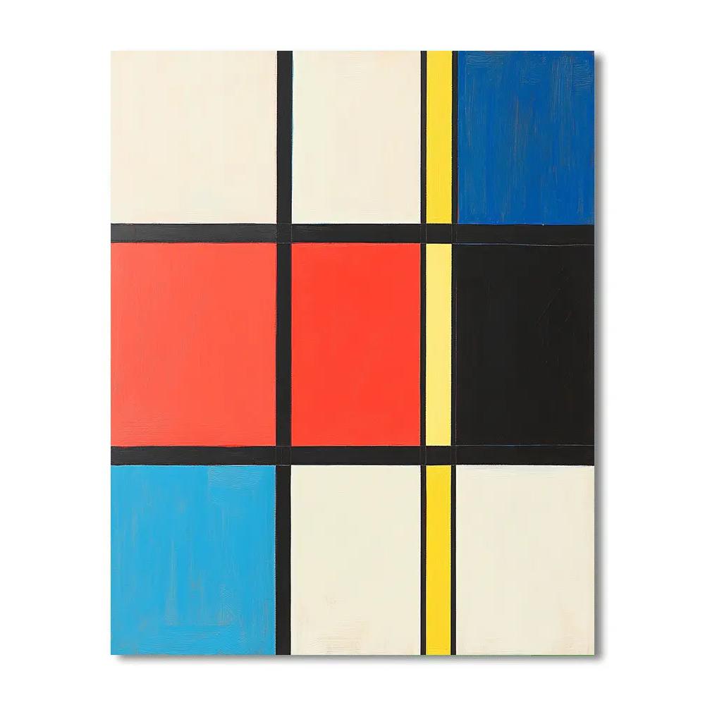 Piet Mondrian Inspired Urban Grid painting number kit
