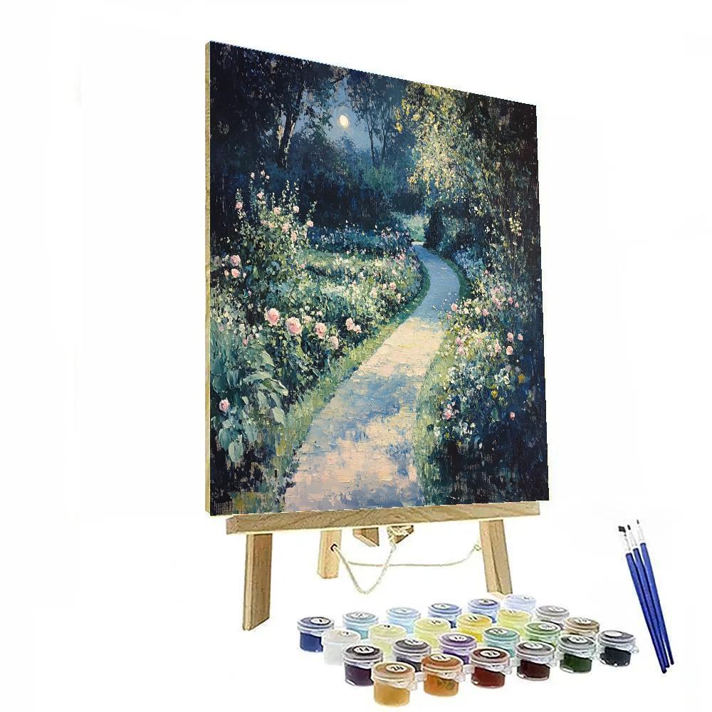 Claude Monet Inspired Moonlit Garden Path paint by numbers