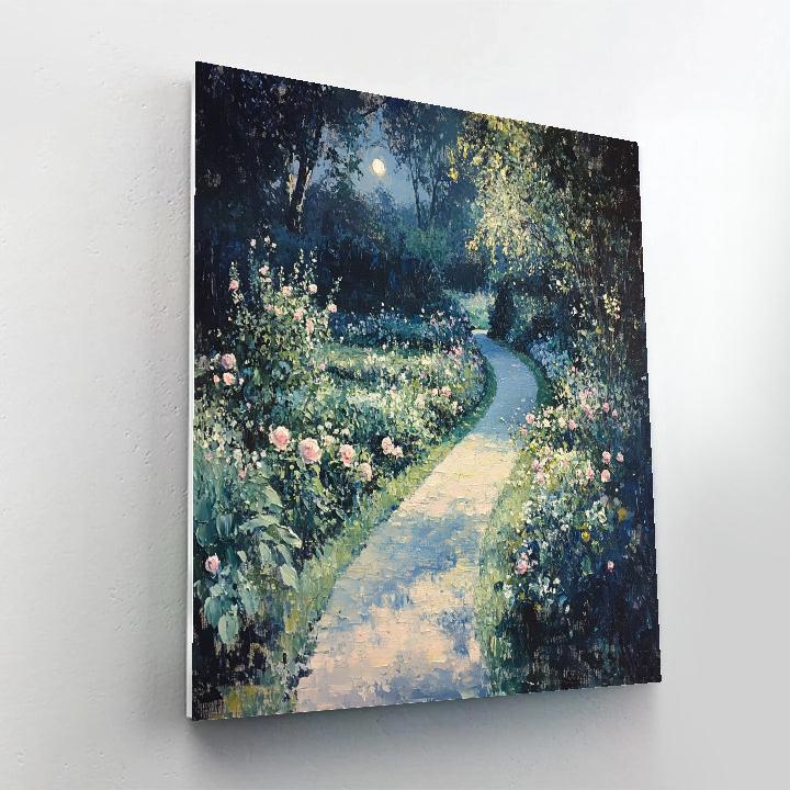 Claude Monet Inspired Moonlit Garden Path paint by numbers