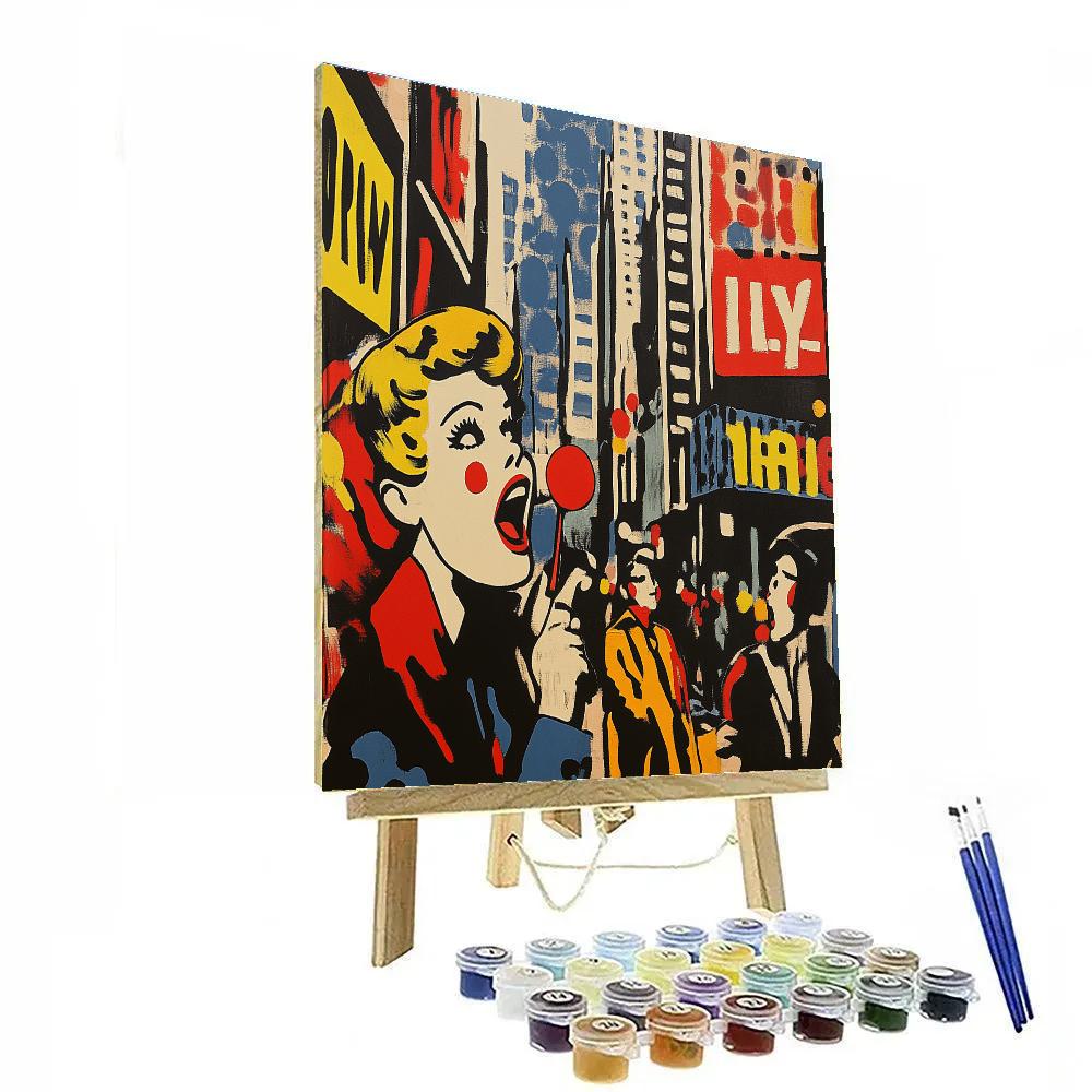 Roy Lichtenstein Inspired Comic Street Scene Paint by numbers kits