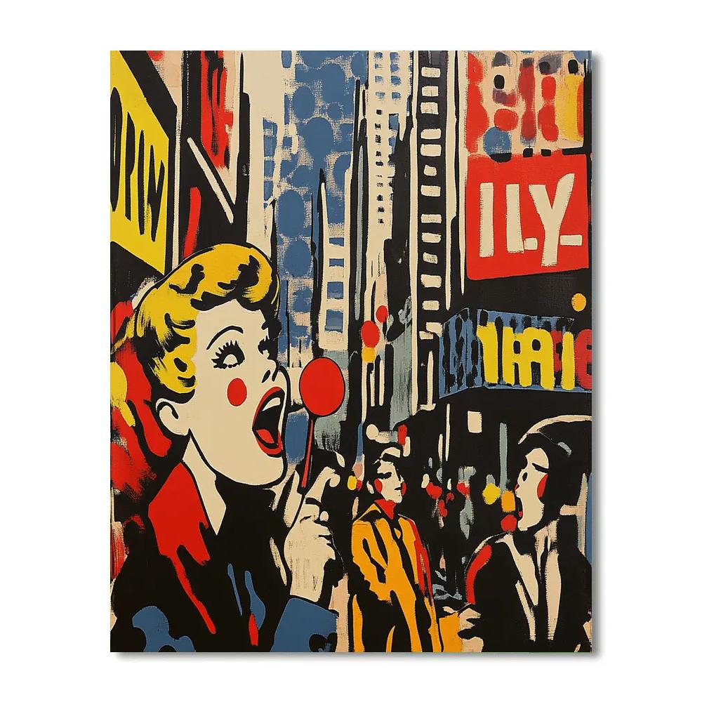 Roy Lichtenstein Inspired Comic Street Scene Paint by numbers kits