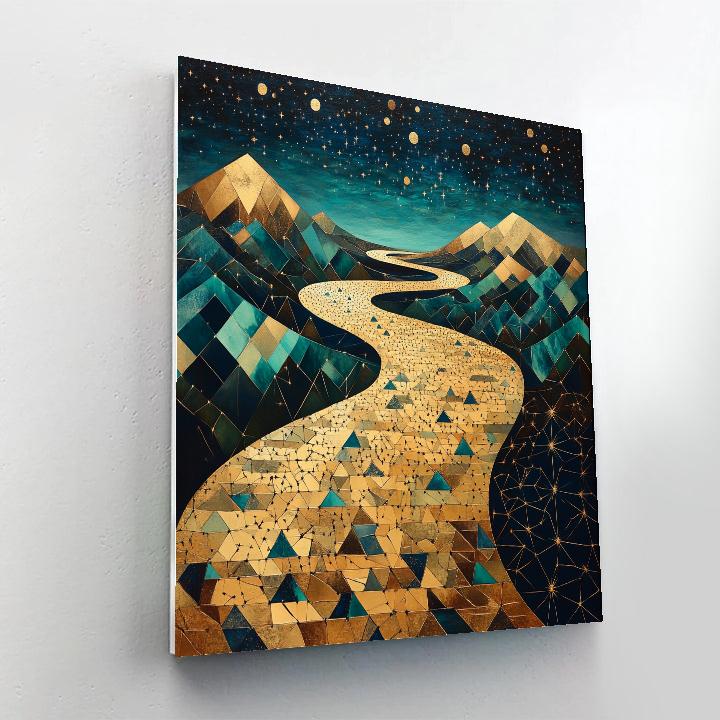 Gustav Klimt Inspired Ornamental River Of Stars Numbered painting kits