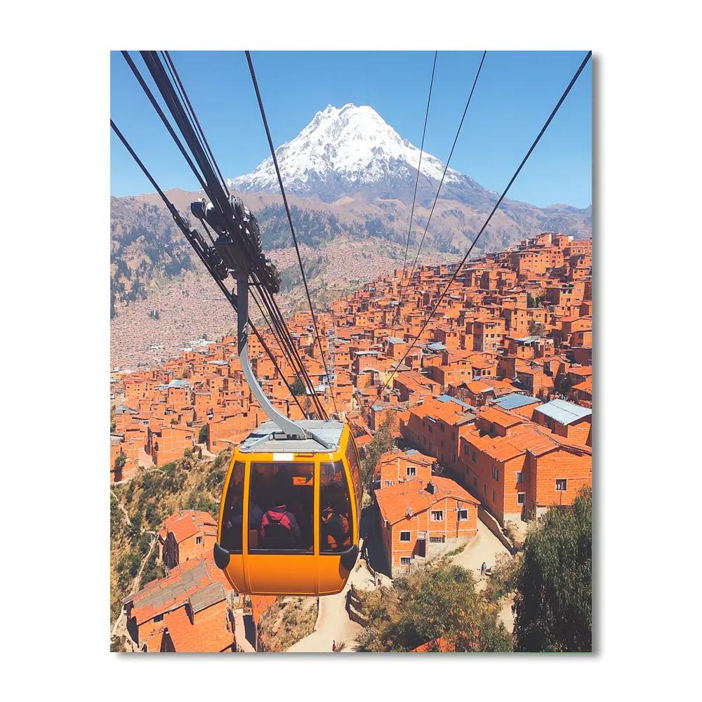 Cable Car View Over La Paz Bolivia paint by numbers
