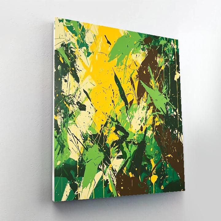 Jackson Pollock Inspired Rainforest Chaos paint by color