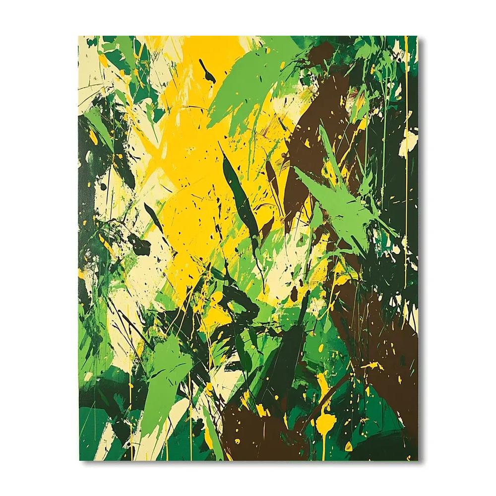 Jackson Pollock Inspired Rainforest Chaos paint by color