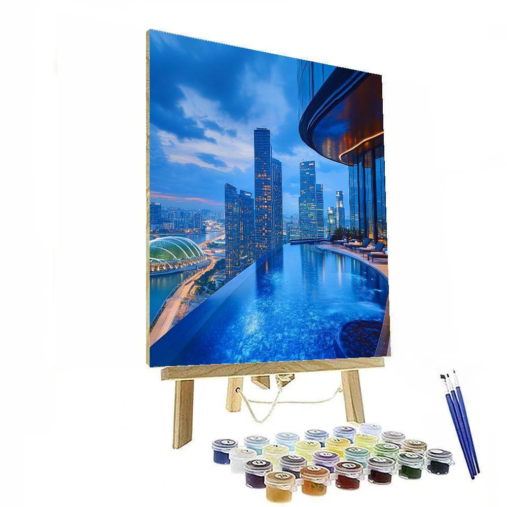 Sky Terrace View At Marina Bay Sands Singapore Painting by numbers kit