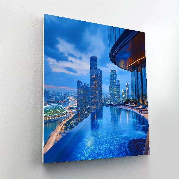 Sky Terrace View At Marina Bay Sands Singapore Painting by numbers kit