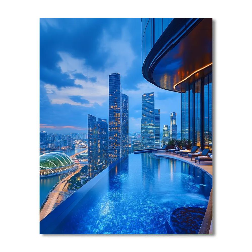 Sky Terrace View At Marina Bay Sands Singapore Painting by numbers kit