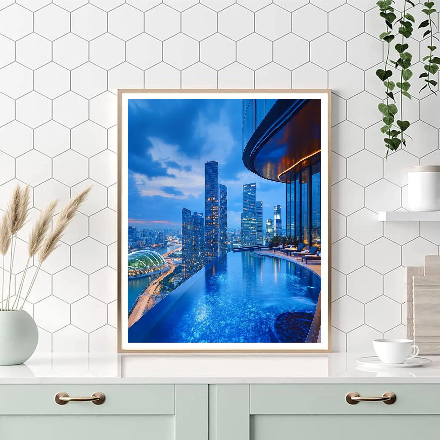 Sky Terrace View At Marina Bay Sands Singapore Painting by numbers kit