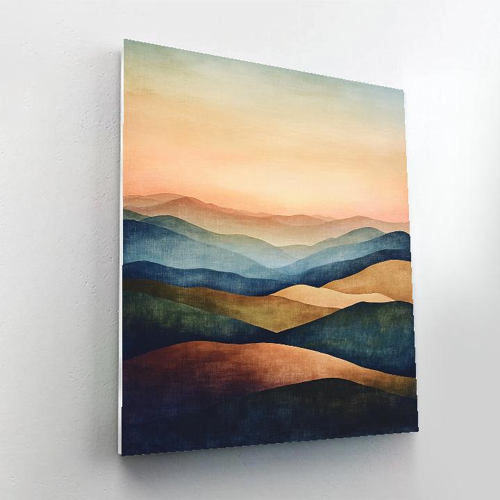 Claude Monet Inspired Distant Hills At Soft Sunset DIY paint by numbers