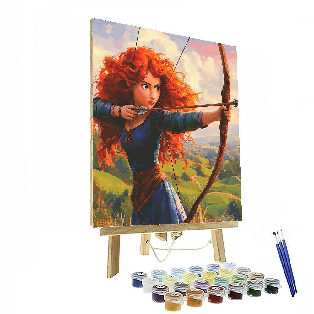 Merida’s Highland Archery Practice Disney Inspired Number painting