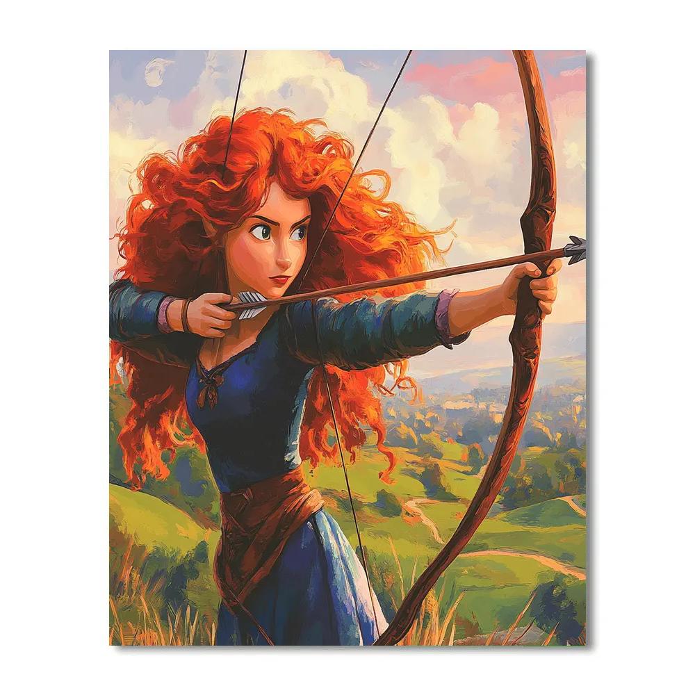 Merida’s Highland Archery Practice Disney Inspired Number painting