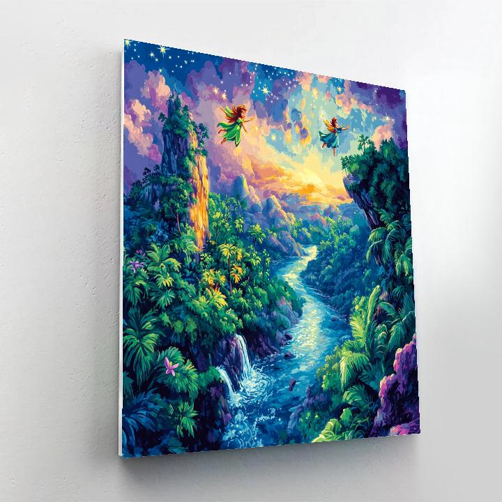 Peter Pan And Tinker Bell’s Neverland Flight Disney Inspired paint by numbers