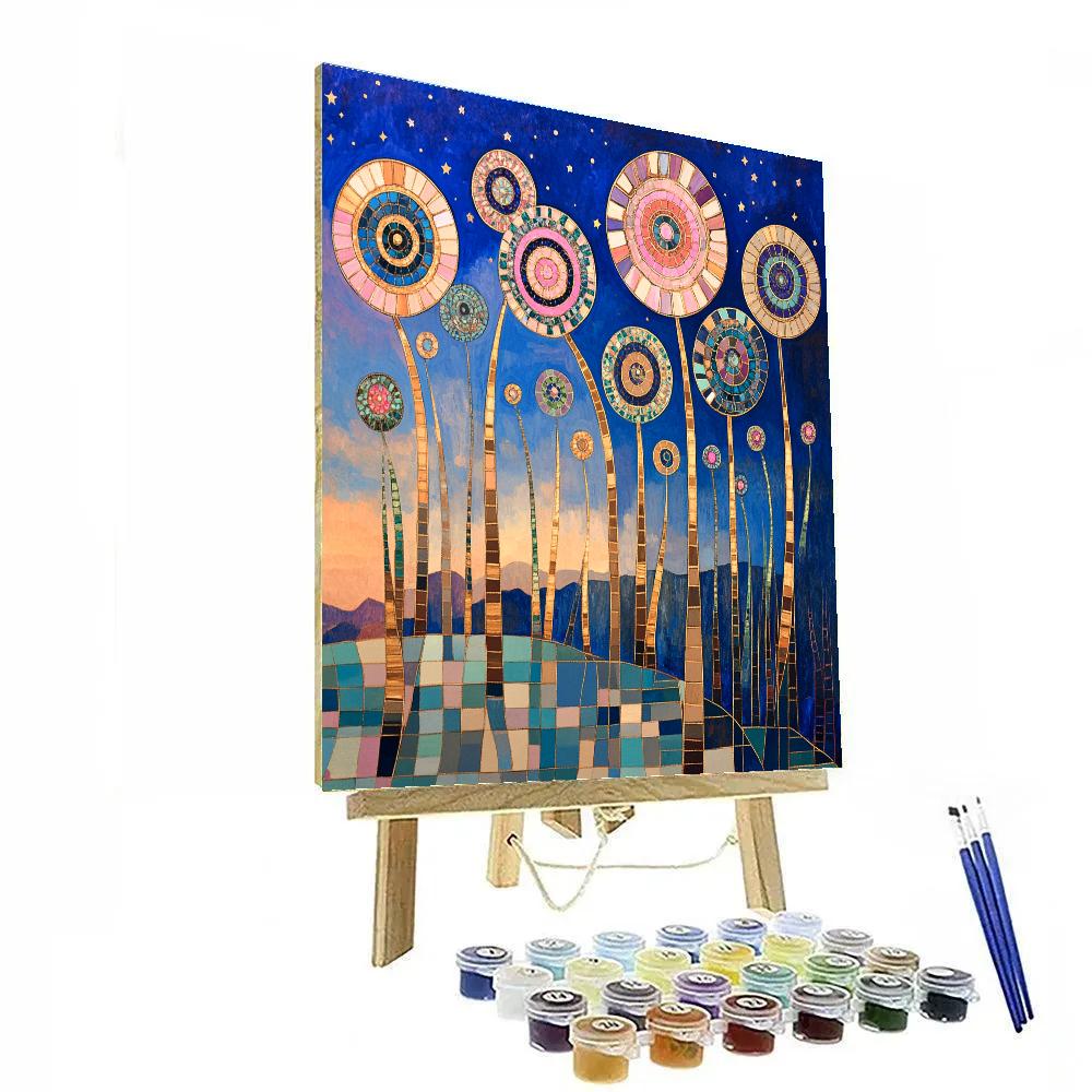 Gustav Klimt Inspired Celestial Garden Of Spirals Painting by numbers kit