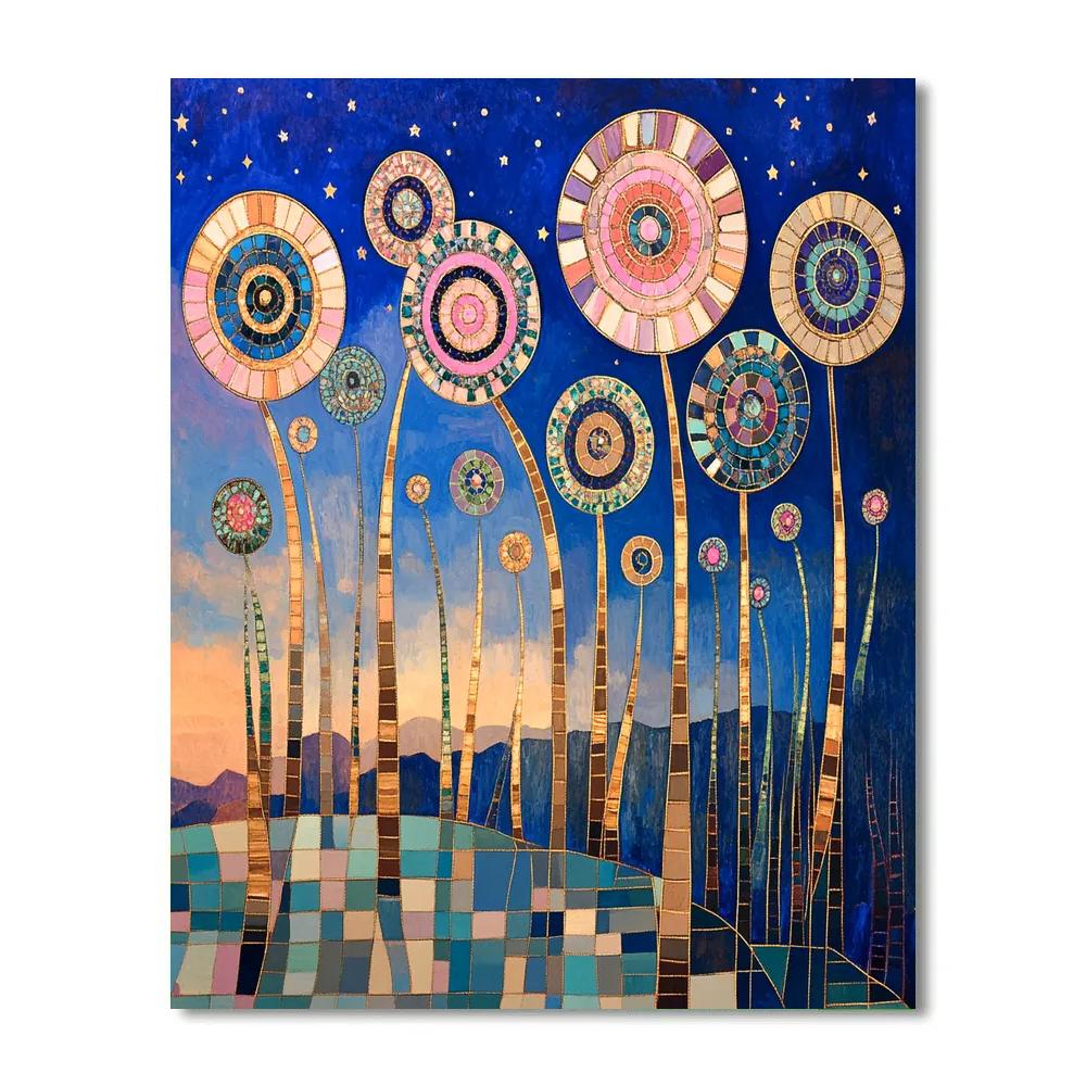 Gustav Klimt Inspired Celestial Garden Of Spirals Painting by numbers kit