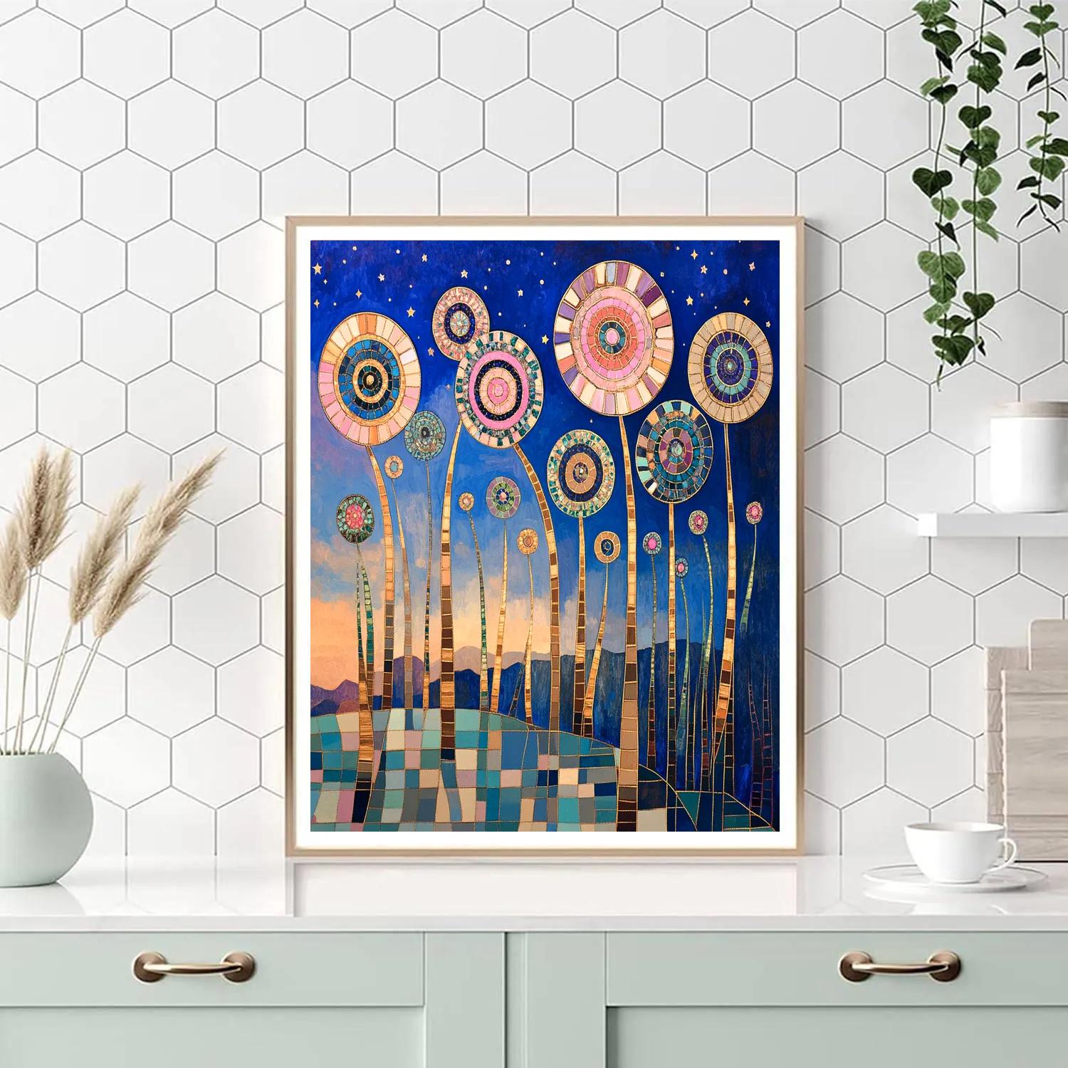 Gustav Klimt Inspired Celestial Garden Of Spirals Painting by numbers kit