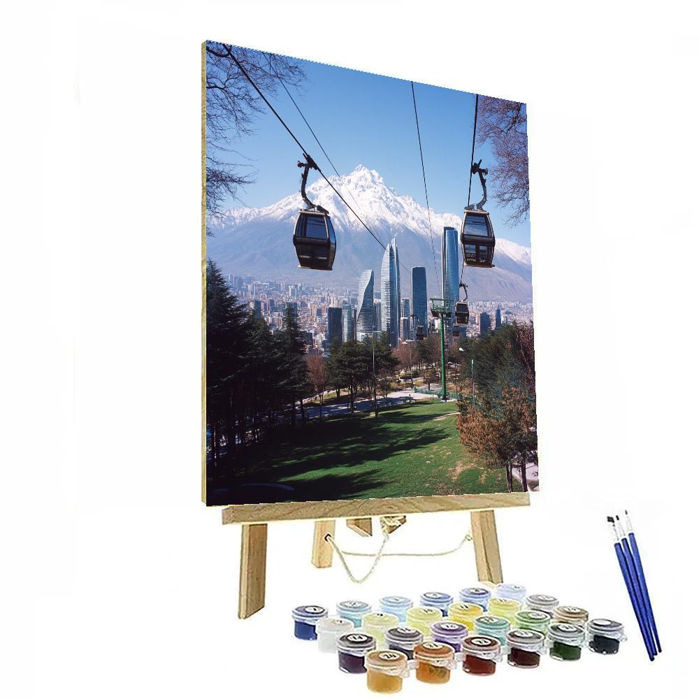 City View From Cerro San Cristobal Santiago Chile Numbered painting kits