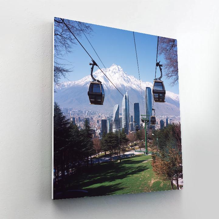 City View From Cerro San Cristobal Santiago Chile Numbered painting kits