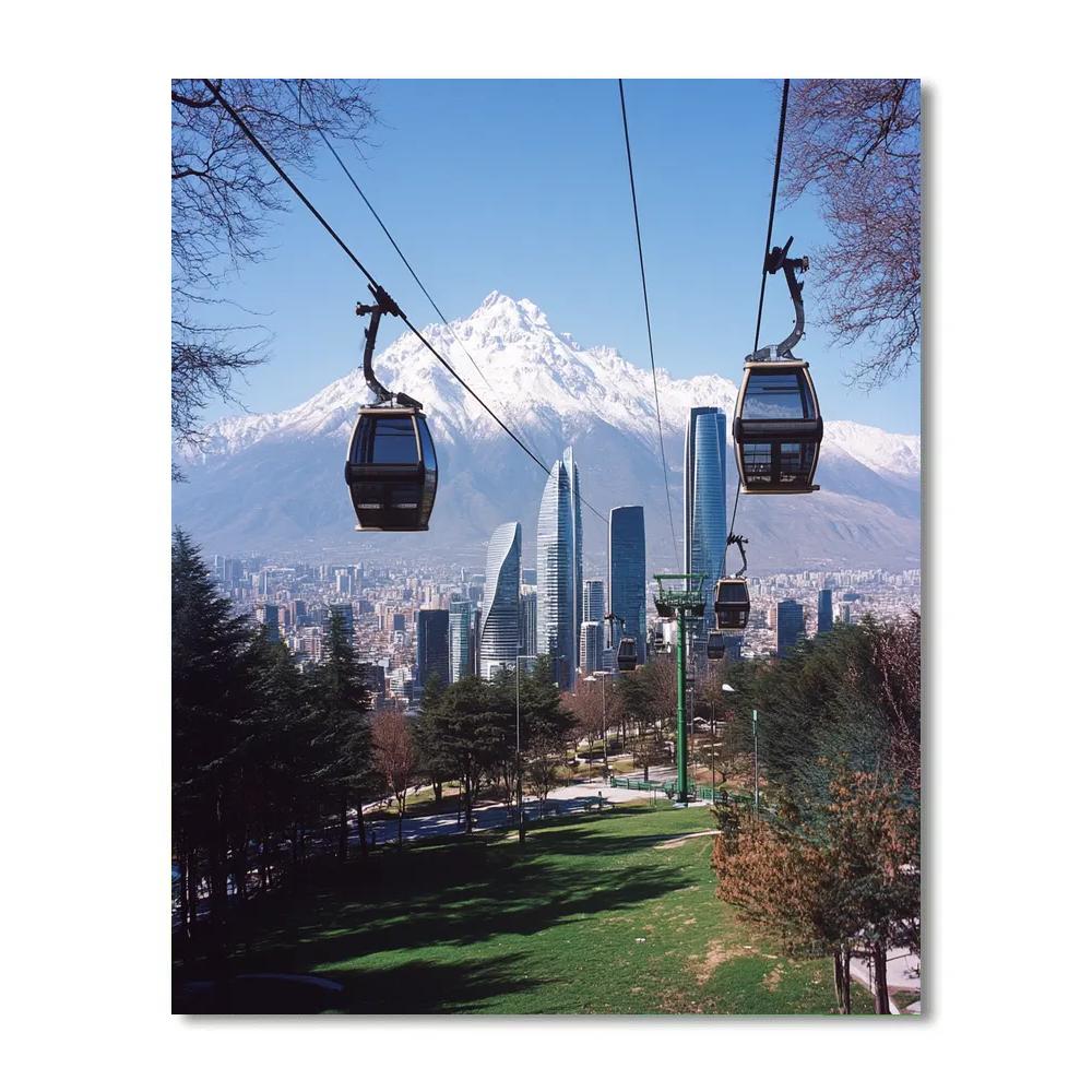 City View From Cerro San Cristobal Santiago Chile Numbered painting kits