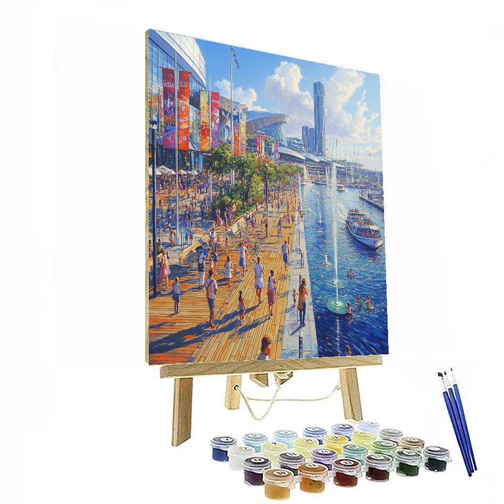 Harbor Promenade At Darling Harbour Sydney Australia Numbered painting kits