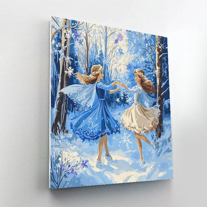 Anna And Elsa’s Snowflake Dance Disney Inspired painting number kit