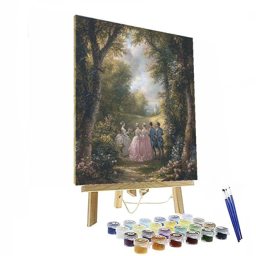 Antoine Watteau Inspired Garden Party paint by color