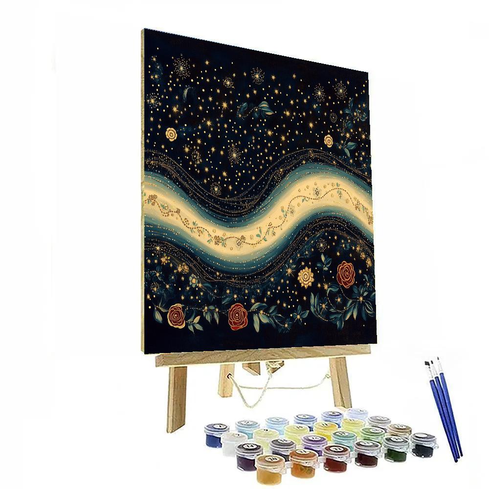 Frida Kahlo Inspired Milky Way Of Folk Embroidery Light Paint by numbers art