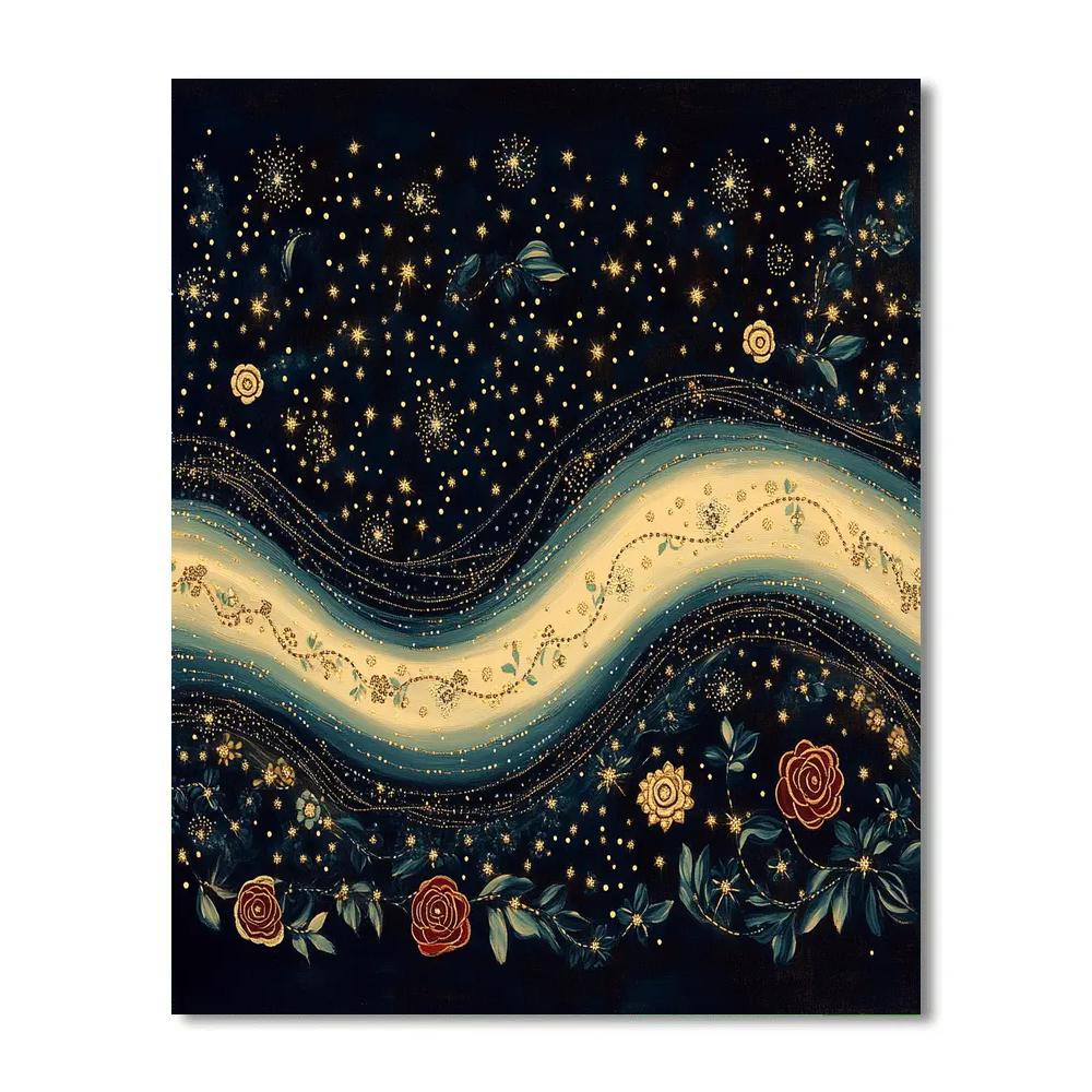 Frida Kahlo Inspired Milky Way Of Folk Embroidery Light Paint by numbers art