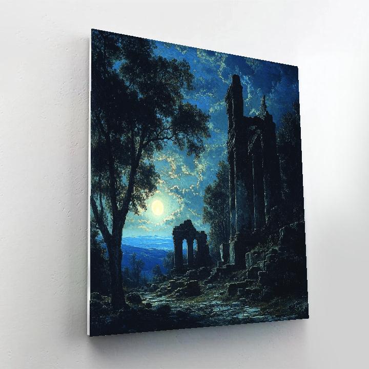 Caspar David Friedrich Inspired Moonlit Landscape painting number kit