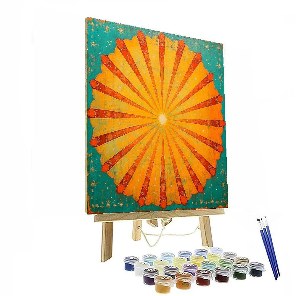 Frida Kahlo Inspired Solar Flare Lullaby paint by color