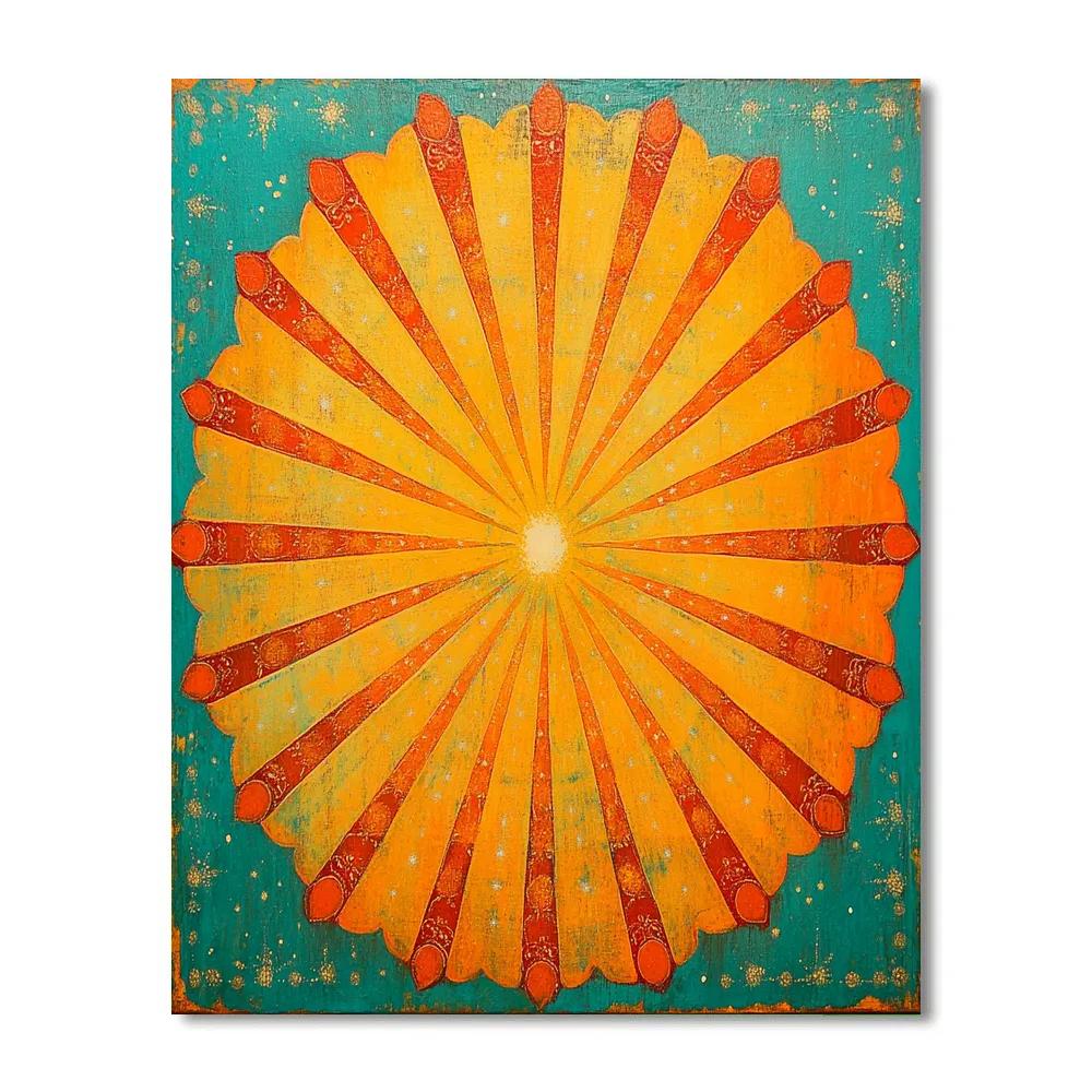 Frida Kahlo Inspired Solar Flare Lullaby paint by color