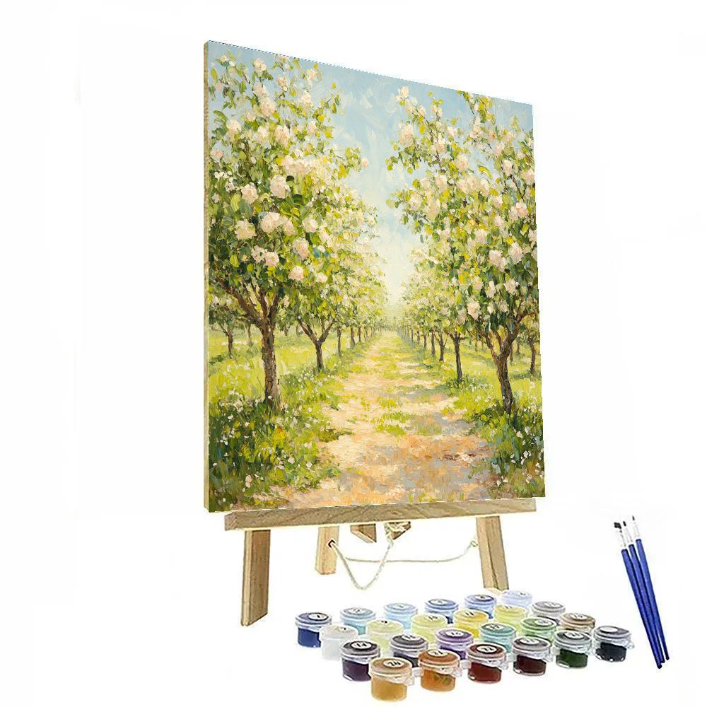 Claude Monet Inspired Orchard In Late Spring Bloom paint by number