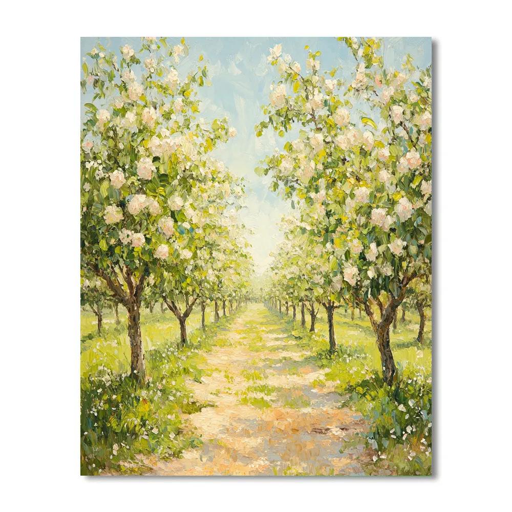 Claude Monet Inspired Orchard In Late Spring Bloom paint by number