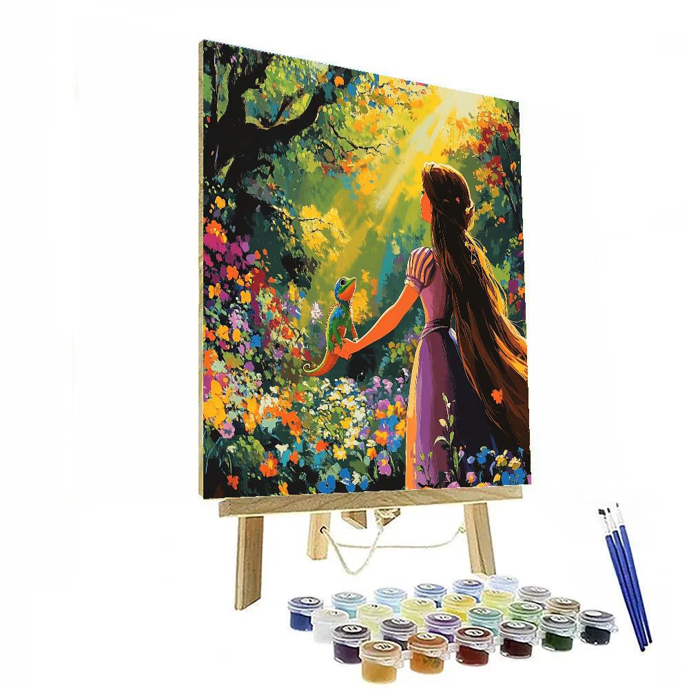 Rapunzel And Pascal’s Garden Escape Disney Inspired paint by numbers