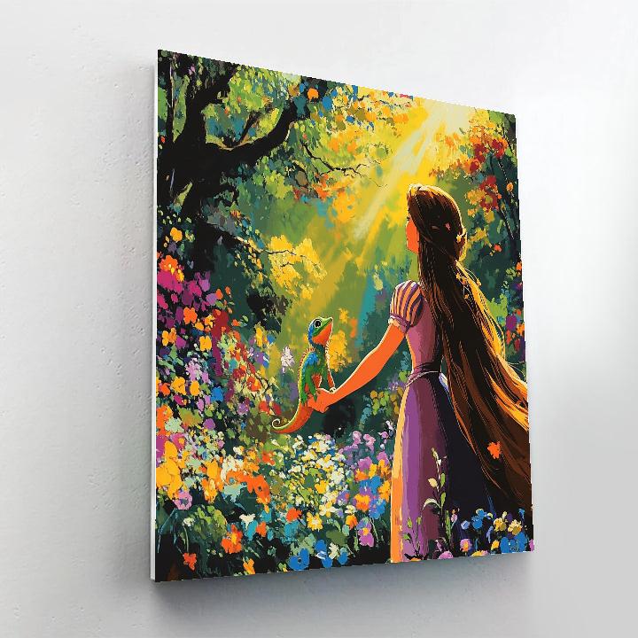 Rapunzel And Pascal’s Garden Escape Disney Inspired paint by numbers