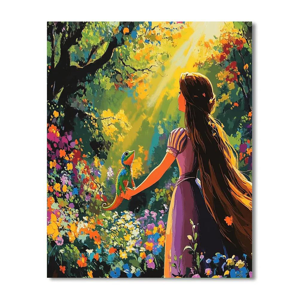 Rapunzel And Pascal’s Garden Escape Disney Inspired paint by numbers